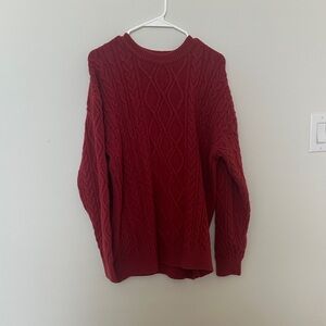 Red Cable Knit Sweater